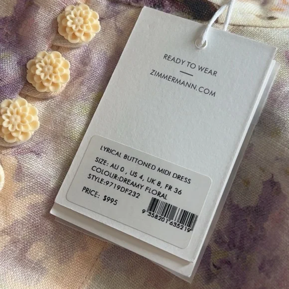 Zimmermann Beautiful Lyrical Floral button Midi dress - Picture 8 of 9